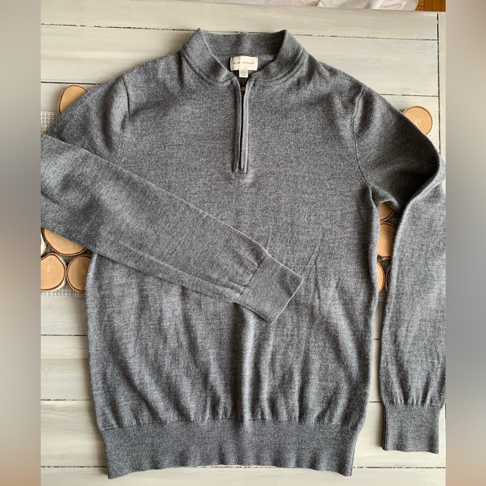 Club Monaco Gray Half-Zip Sweater
